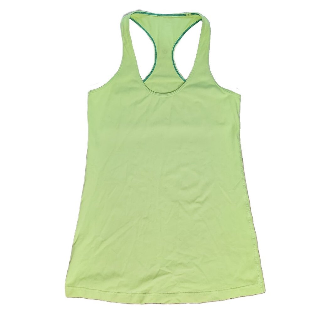 Yellow Green Neon Racerback Excercise Tank Top - Picture 2 of 5
